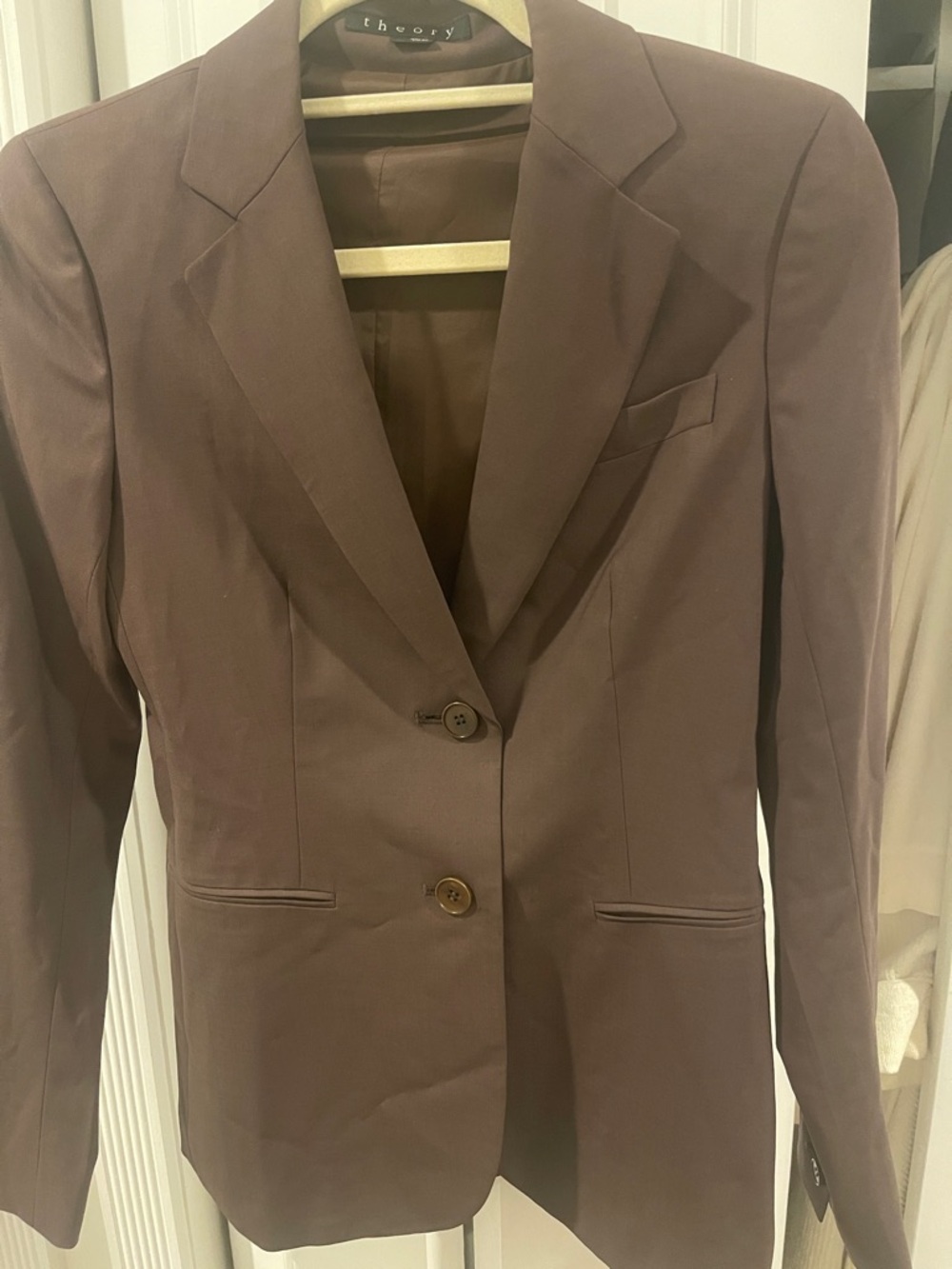 Theory Chocolate Brown Single-Breasted Blazer
